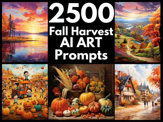2500 Fall Harvest AI Art Prompts